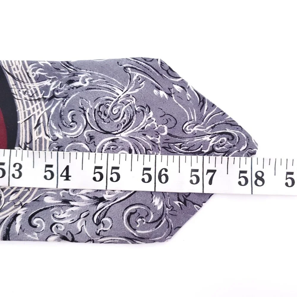 Bill Robinson Men 100% Silk Tie Grey Multicolor Size 58x4 - NWOT